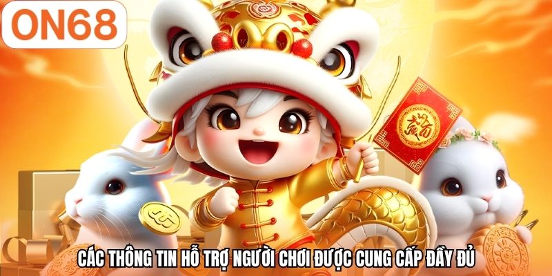 Các thông tin hỗ trợ người chơi được cung cấp đầy đủ